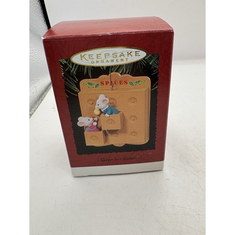 Hallmark Keepsake Christmas Ornament Sister to Sister Mice Spice Cabinet 1995